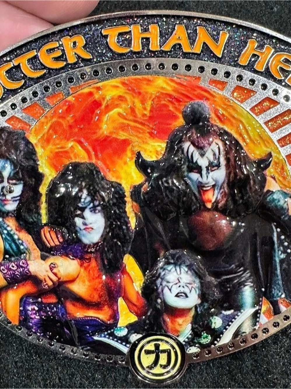 KISS Hotter Than Hell Limited Edition Belt Buckle Black & Orange